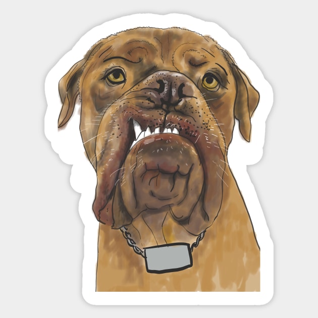 Grouchy Boxer Sticker by IdinDesignShop